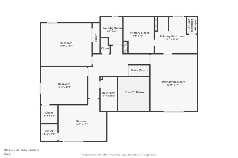 2,205/Mo, 6083 Trotters Circ Fairburn, GA 30213 Floor Plan View