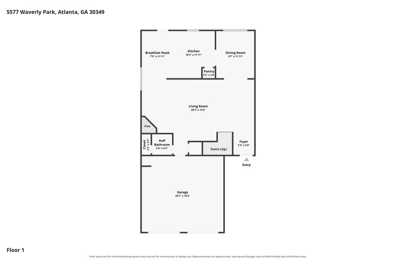 2,010/Mo, 5577 Waverly Park College Park, GA 30349 Floor Plan View