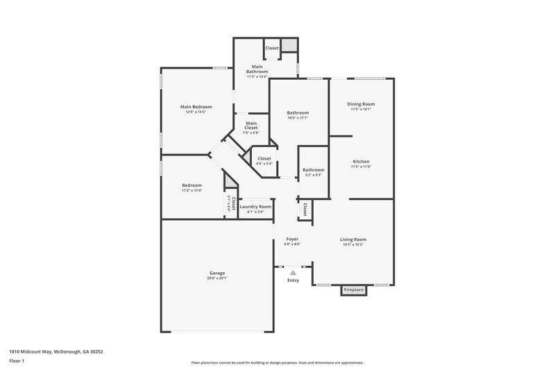 1,830/Mo, 1810 Midcourt Way McDonough, GA 30252 Floorplan View