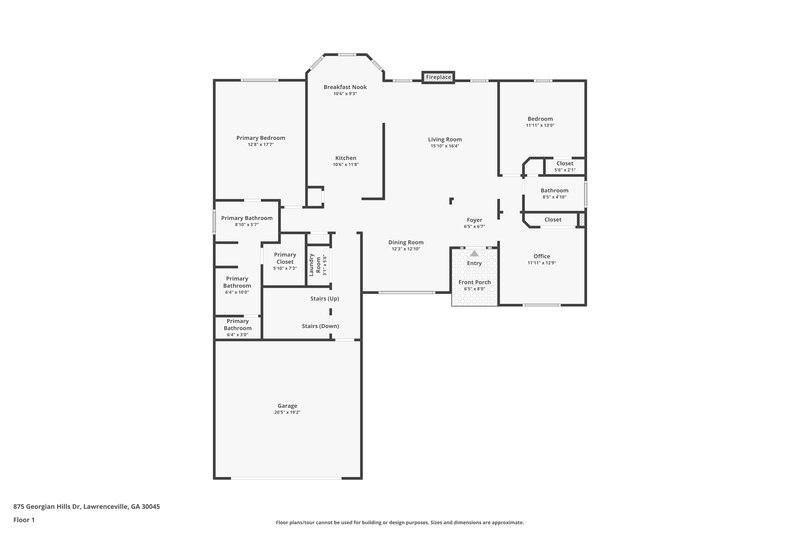 2,485/Mo, 875 Georgian Hills Dr Lawrenceville, GA 30045 Floor Plan View 2