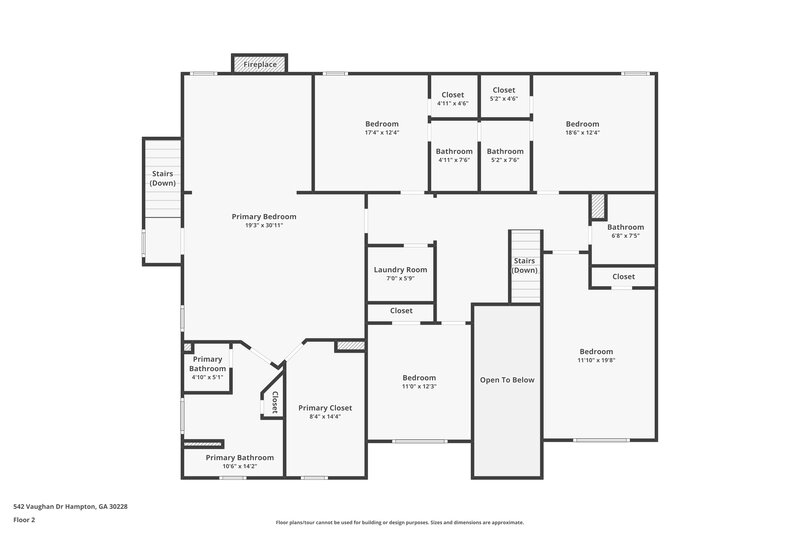2,775/Mo, 542 Vaughn Dr Hampton, GA 30228 Floor Plan View 2