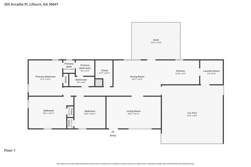 1,755/Mo, 355 Arcadia Pl Lilburn, GA 30047 Floor Plan View