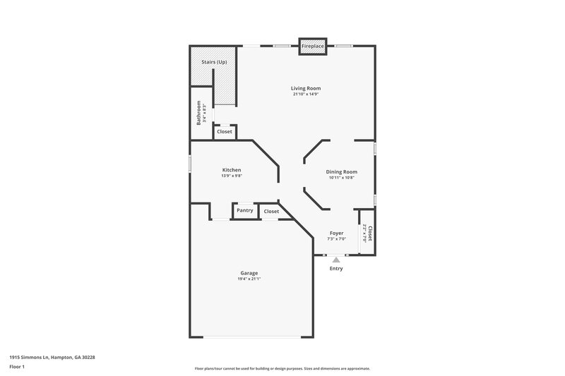 2,025/Mo, 1915 Simmons Ln Hampton, GA 30228 Floor Plan View