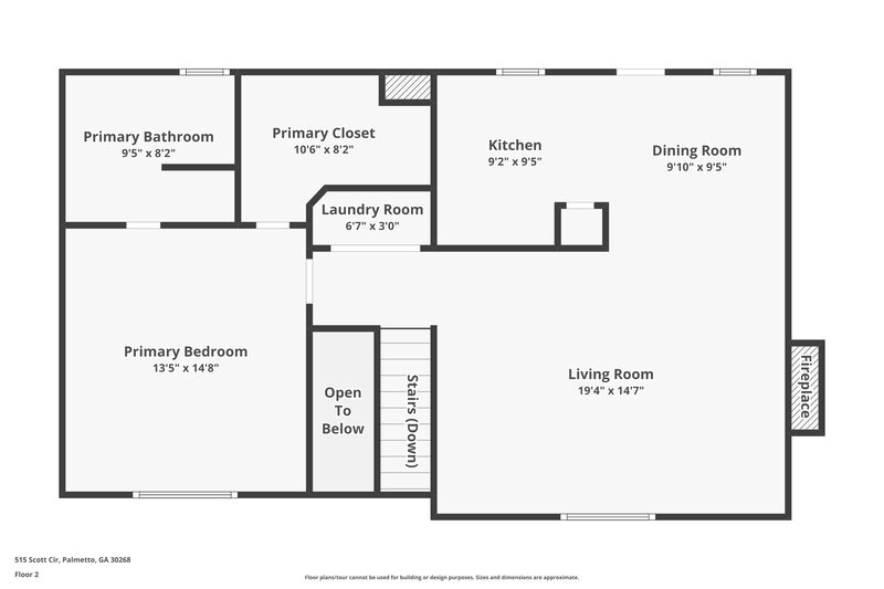 1,630/Mo, 515 Scott Circle Palmetto, GA 30268 Floorplan View