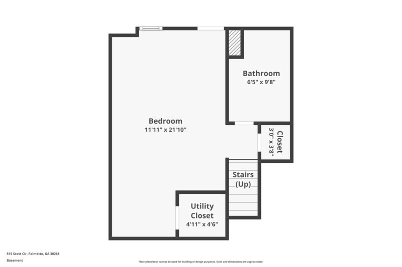 1,630/Mo, 515 Scott Circle Palmetto, GA 30268 Floorplan View 3