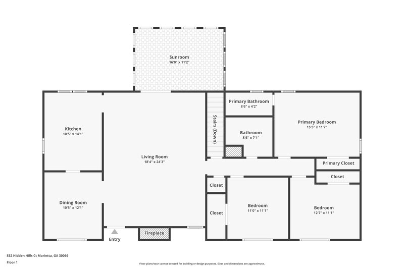 2,265/Mo, 532 Hidden Hills Court Marietta, GA 30066 Floor Plan View