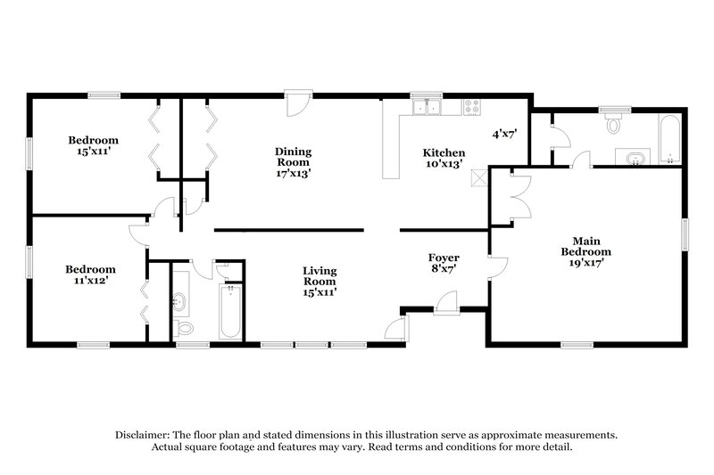 1,690/Mo, 6570 ELSIE Street Douglasville, GA 30134 Floorplan View