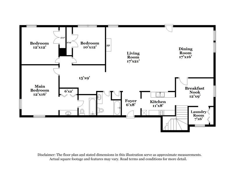 2,110/Mo, 6651 Windwood Circle Douglasville, GA 30135 Floor Plan View 2