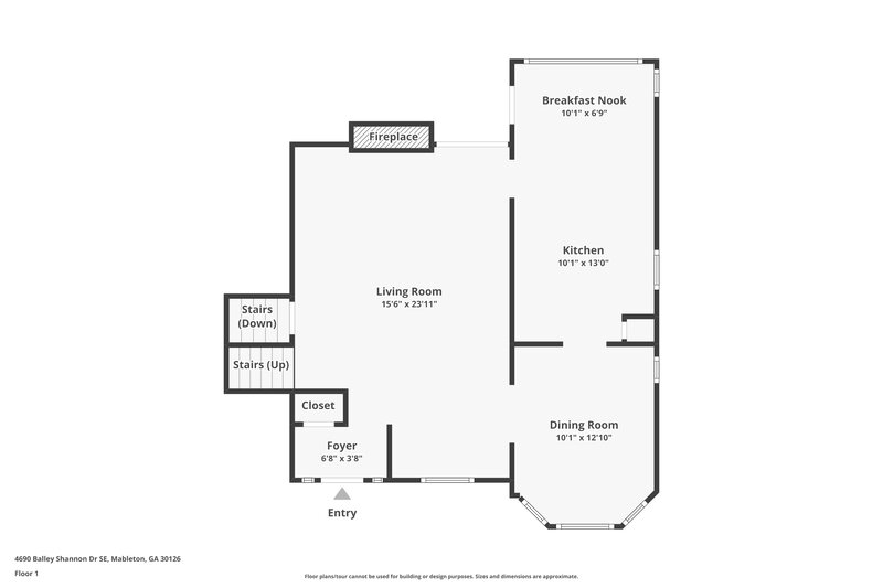 1,810/Mo, 4690 Balley Shannon Drive SE Mableton, GA 30126 Floor Plan View 2