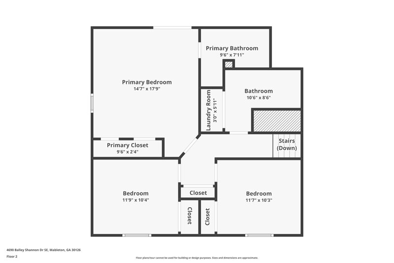 1,810/Mo, 4690 Balley Shannon Drive SE Mableton, GA 30126 Floor Plan View 3