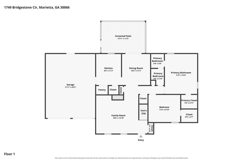 2,360/Mo, 1749 Bridgestone Circle Marietta, GA 30066 Floor Plan View