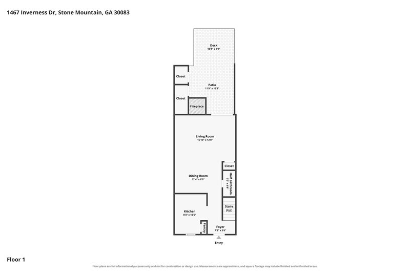 1,505/Mo, 1467 INVERNESS Drive Stone Mountain, GA 30083 Floor Plan View