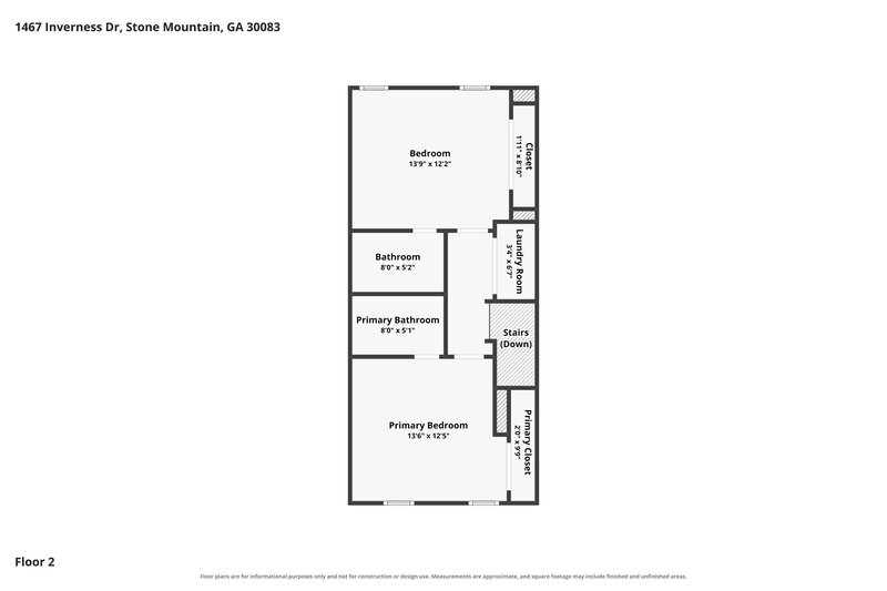 1,505/Mo, 1467 INVERNESS Drive Stone Mountain, GA 30083 Floor Plan View 2