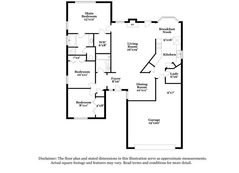 1,705/Mo, 5902 Meadow Lane Rex, GA 30273 Floor Plan View