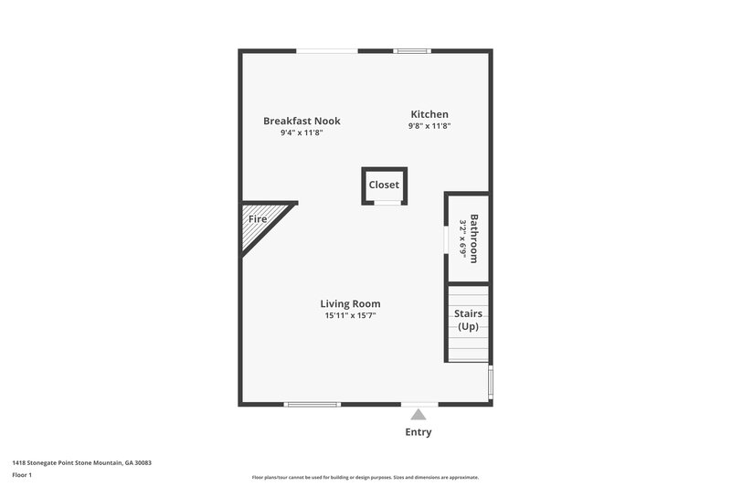 1,380/Mo, 1418 STONEGATE Pointe Stone Mountain, GA 30083 Floor Plan View