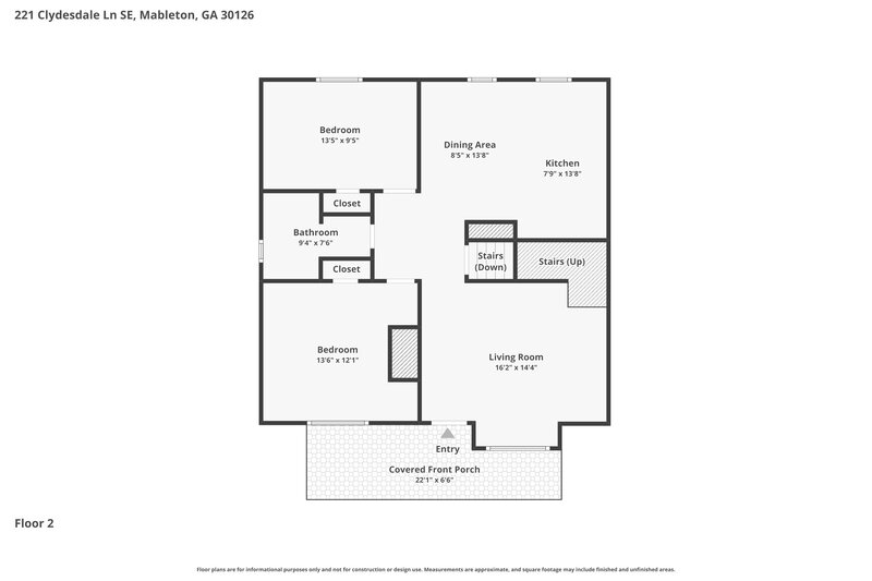 2,090/Mo, 221 Clydesdale Lane SE Mableton, GA 30126 Floor Plan View