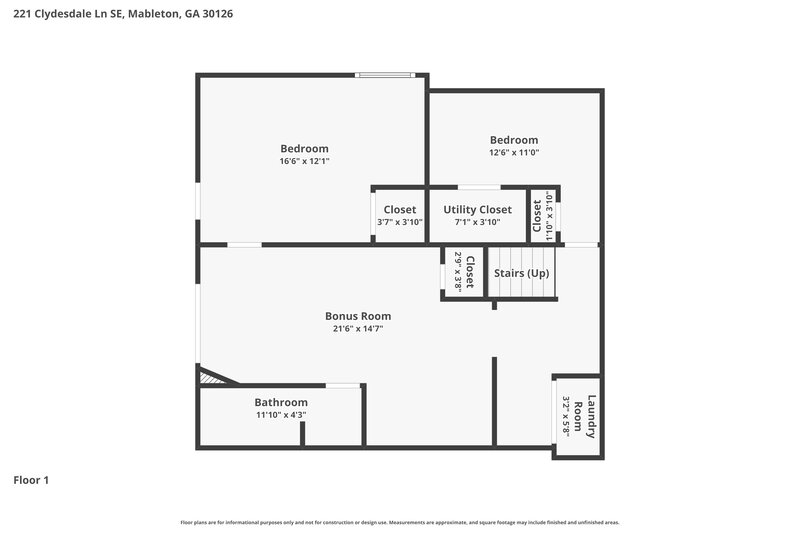 2,090/Mo, 221 Clydesdale Lane SE Mableton, GA 30126 Floor Plan View 3