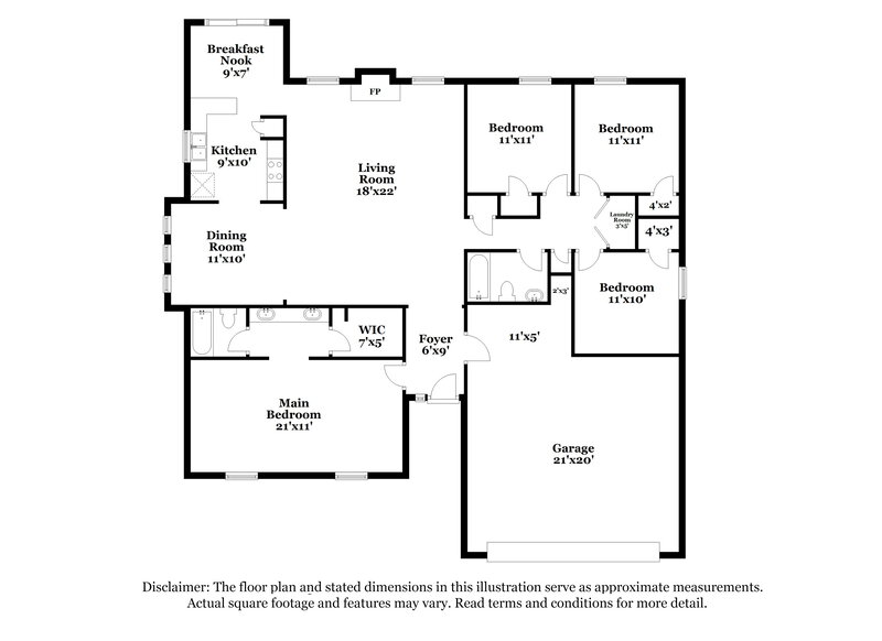 1,970/Mo, 5360 BIFFLE Lane Stone Mountain, GA 30088 Floor Plan View