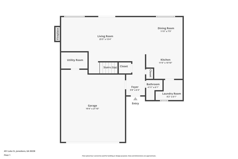1,995/Mo, 451 Luke Court Jonesboro, GA 30238 Floor Plan View 2