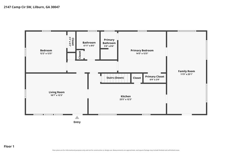 1,535/Mo, 2147 Camp Circle SW Lilburn, GA 30047 Floor Plan View 2
