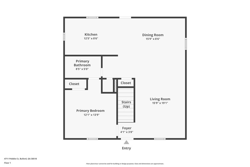 1,640/Mo, 4711 PEBBLE Court Buford, GA 30518 Floor Plan View