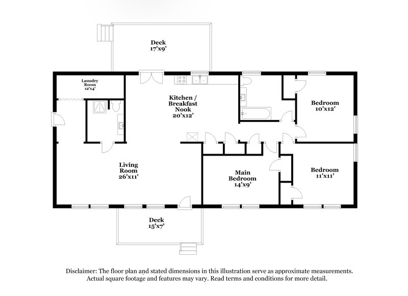 1,770/Mo, 1165 SW Wisteria Drive SW Mableton, GA 30126 Floor Plan View