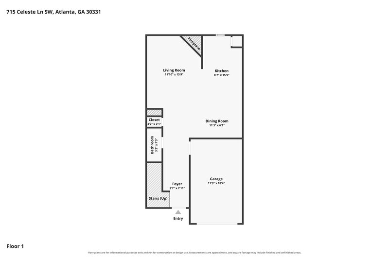 2,065/Mo, 715 Celeste Lane SW Atlanta, GA 30331 Floor Plan View