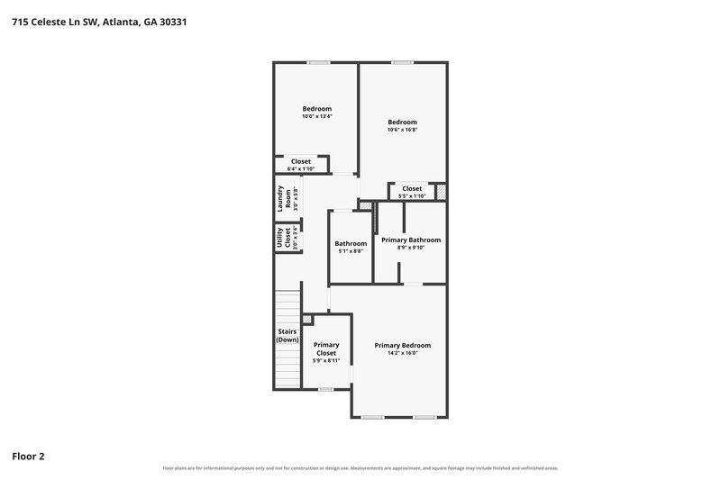 2,065/Mo, 715 Celeste Lane SW Atlanta, GA 30331 Floor Plan View 2
