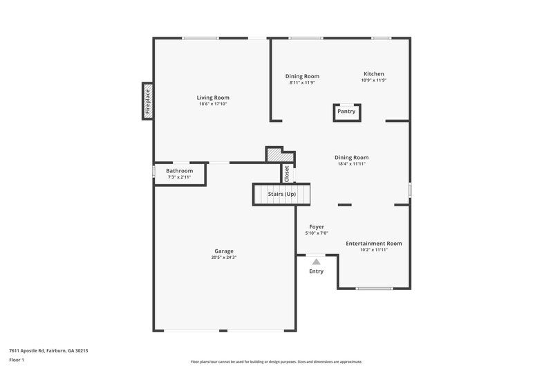 2,155/Mo, 7611 Apostle Road Fairburn, GA 30213 Floor Plan View