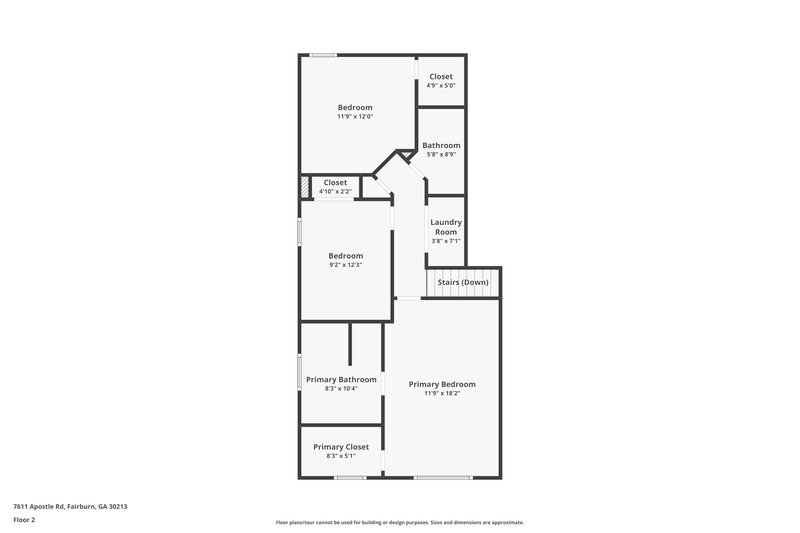 2,155/Mo, 7611 Apostle Road Fairburn, GA 30213 Floor Plan View 2