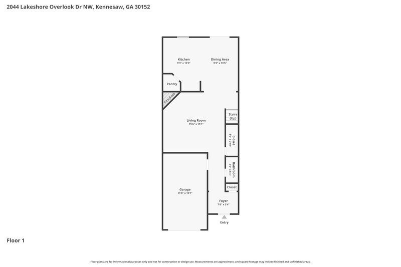 2,100/Mo, 2044 Lakeshore Overlook Drive NW Kennesaw, GA 30152 Floor Plan View