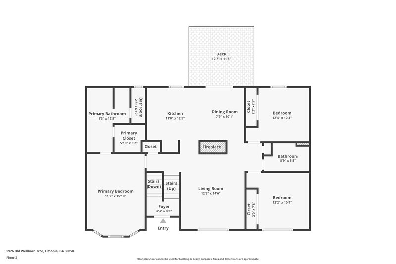 2,005/Mo, 5926 OLD WELLBORN Trace Lithonia, GA 30058 Floor Plan View