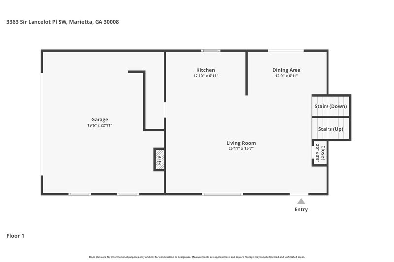 2,060/Mo, 3363 Sir Lancelot Place SW Marietta, GA 30008 Floor Plan View 2