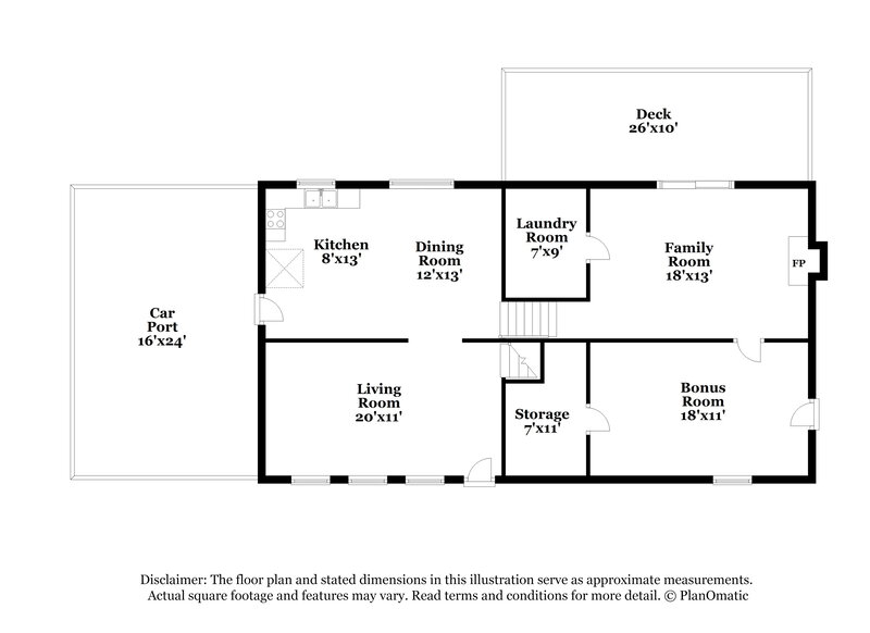 1,705/Mo, 8173 Creek St Jonesboro, GA 30236 Floor Plan View