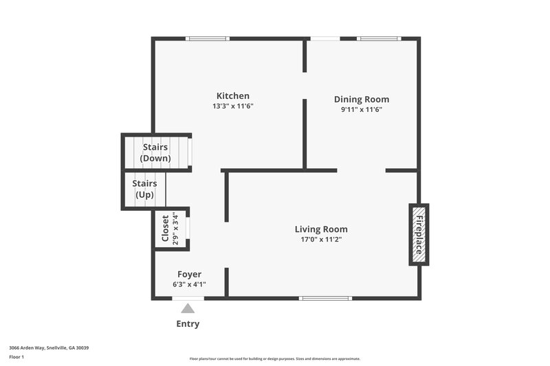 2,570/Mo, 3066 Arden Way Snellville, GA 30039 Floorplan View 2