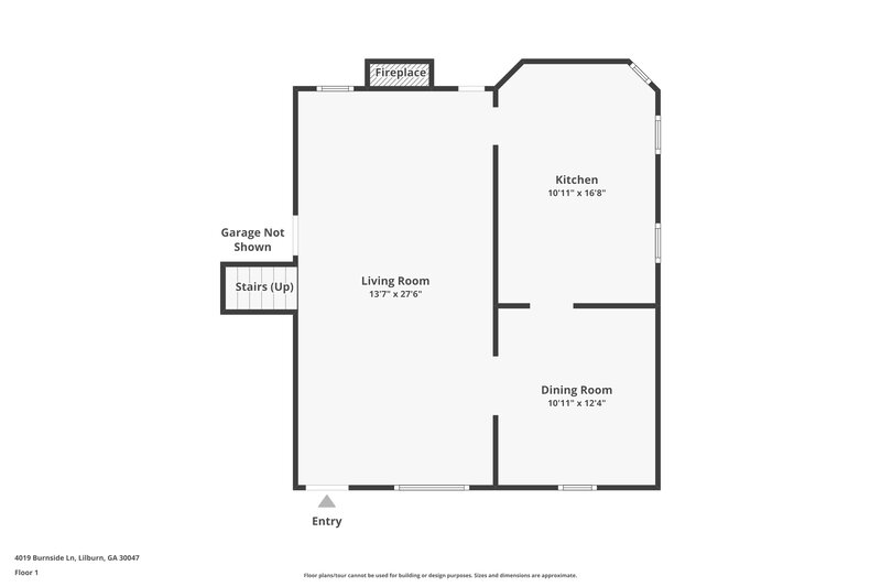 1,940/Mo, 4019 Burnside Lane Lilburn, GA 30047 Floor Plan View