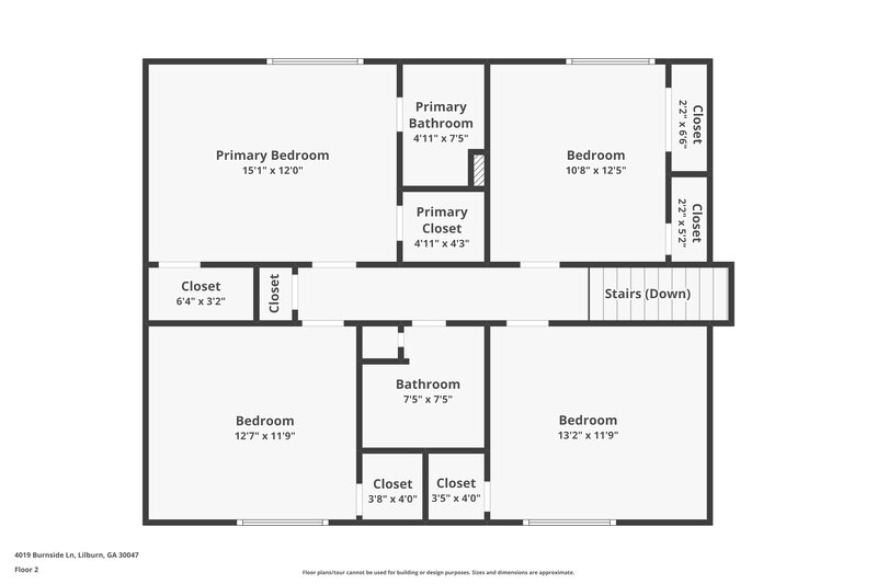 1,940/Mo, 4019 Burnside Lane Lilburn, GA 30047 Floor Plan View 2