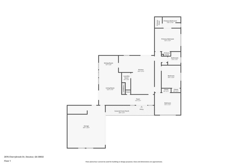 1,850/Mo, 2076 Cherrybrook Drive Decatur, GA 30032 Floorplan View