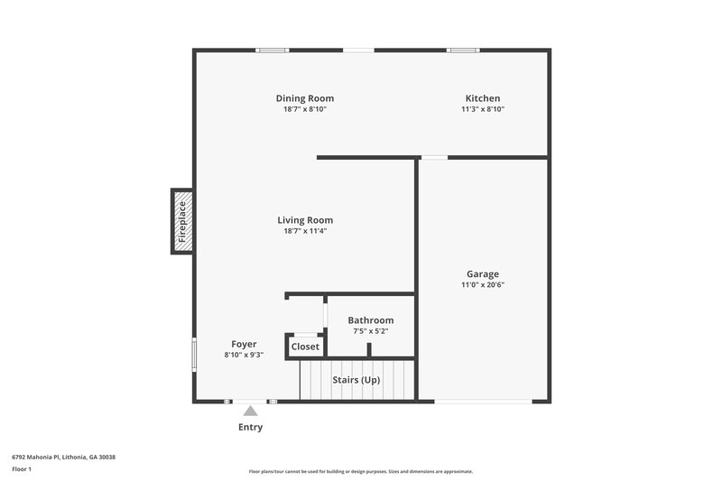 1,675/Mo, 6792 Mahonia Place Lithonia, GA 30038 Floor Plan View