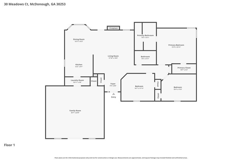 1,765/Mo, 30 Meadows Court McDonough, GA 30253 Floor Plan View