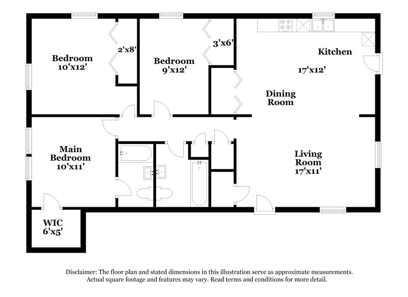 1,495/Mo, 4117 Forest Court Douglasville, GA 30135 Floor Plan View