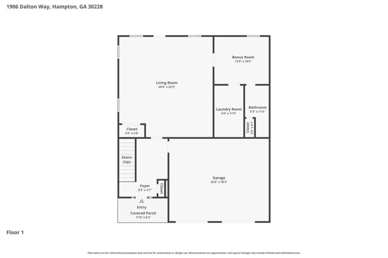 2,065/Mo, 1906 Dalton Way Hampton, GA 30228 Floorplan View