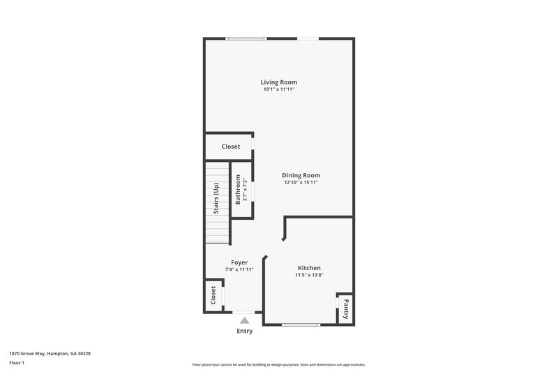 1,450/Mo, 1870 Grove Way Hampton, GA 30228 Floor Plan View