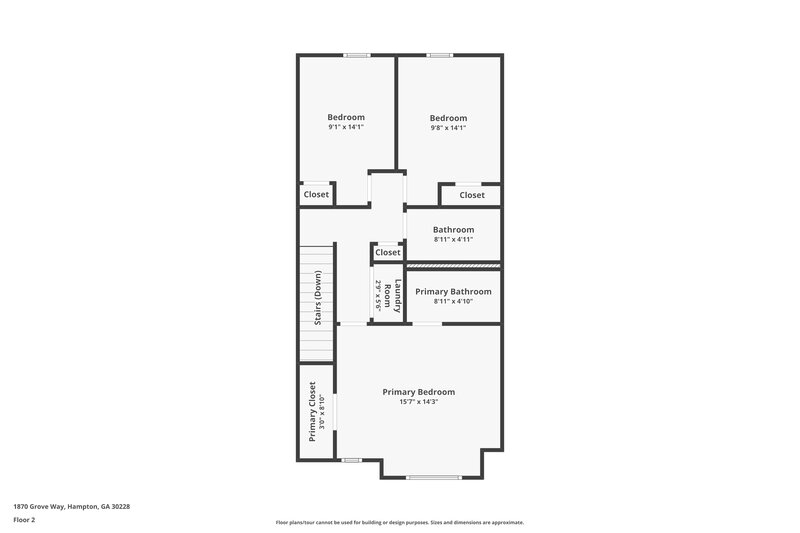 1,450/Mo, 1870 Grove Way Hampton, GA 30228 Floor Plan View 2