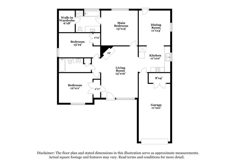 1,535/Mo, 960 Maple Leaf Ridge Jonesboro, GA 30238 Floor Plan View