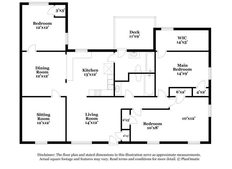 1,505/Mo, 635 Roxbury Drive Riverdale, GA 30274 Floor Plan View