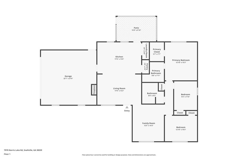 2,400/Mo, 7970 Norris Lake Road Snellville, GA 30039 Floorplan View