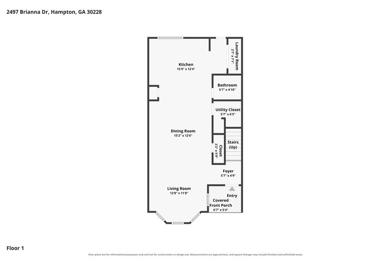 1,645/Mo, 2497 Brianna Drive Hampton, GA 30228 Floor Plan View