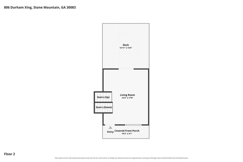 1,755/Mo, 806 Durham Crossing Stone Mountain, GA 30083 Floor Plan View 2