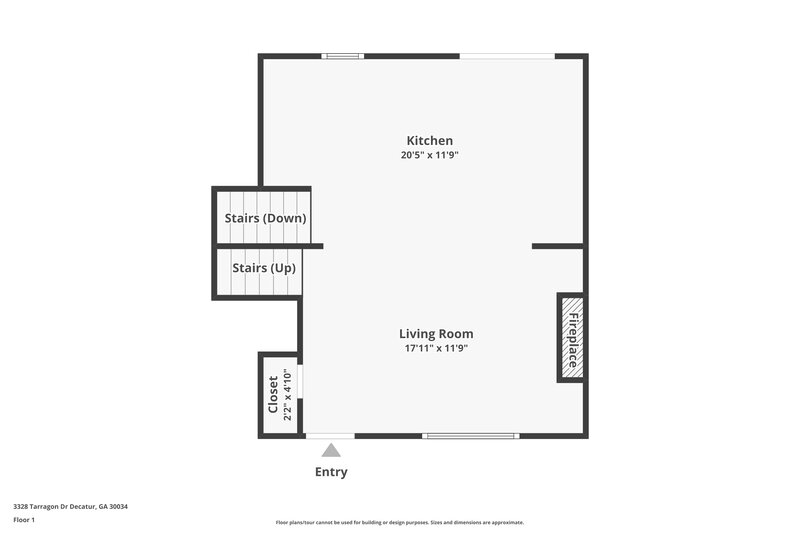 1,915/Mo, 3328 Tarragon Drive Decatur, GA 30034 Floor Plan View